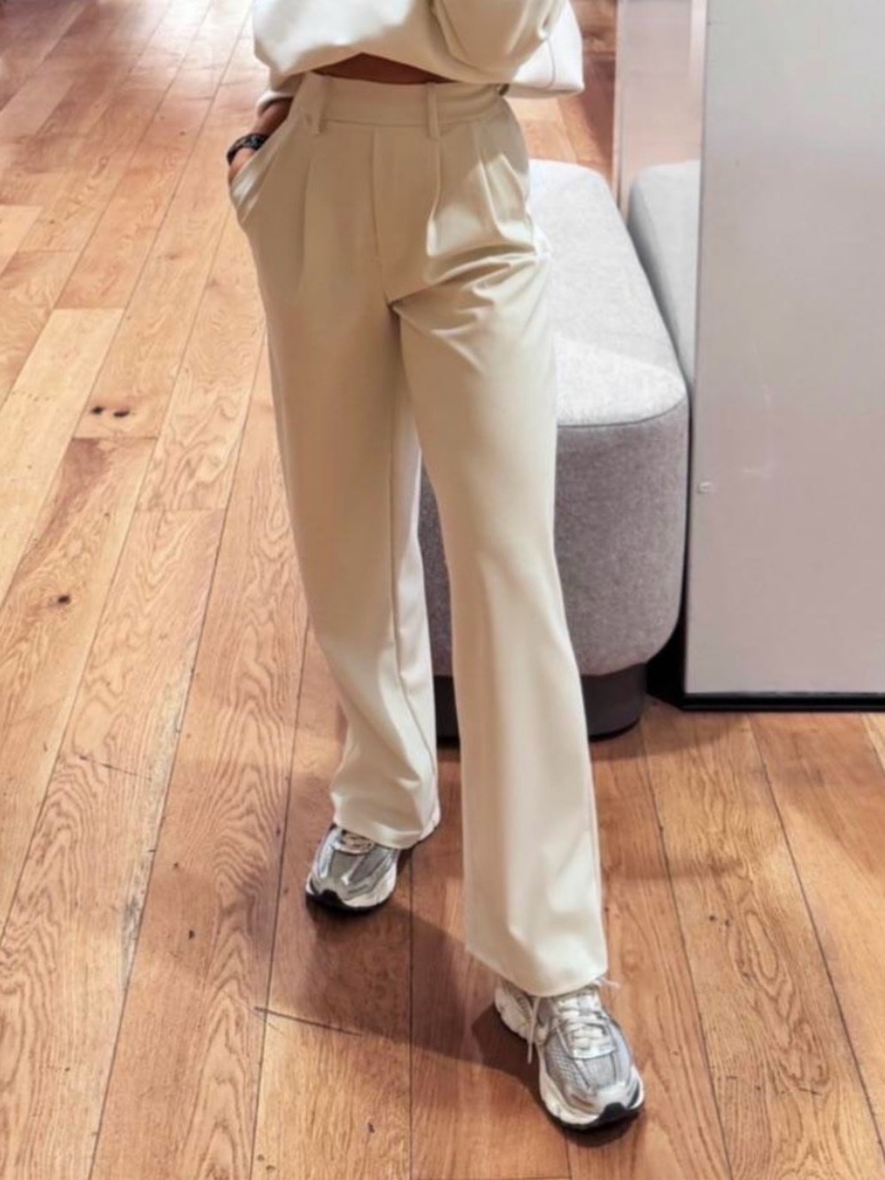 lululemon athletica Tailored Straight-Leg Trousers — Cream